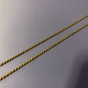 20” Gold Plated Sterling Silver Rope Chain- Stamped 925 Italy